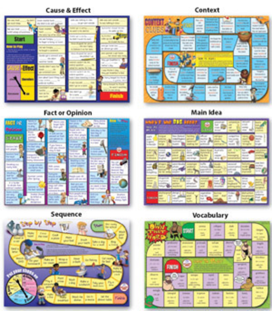 6 Reading Comprehension Board Games - Level 1 image 0